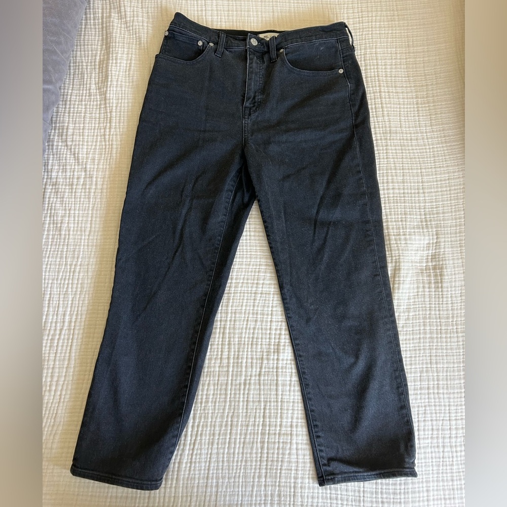 Madewell Classic Straight Jeans in Lunar Wash size 29 black.